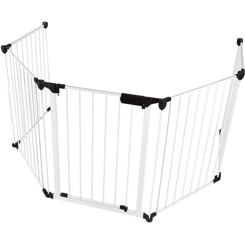 Wyctin - Hofuton Barrière de sécurité parc enclos chien modulable pliable porte verrouillable intégrée 5 panneaux en métal 310L max. x 75H cm métal