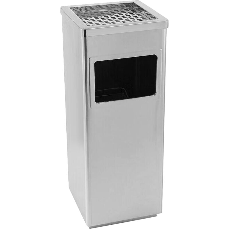 Wyctin - Hofuton Cendrier sur pied carrée en métal 35L argent