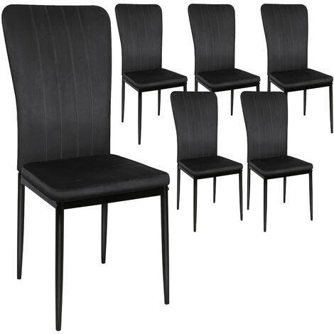 Hofuton Chaises de salle à manger, testées SGS, lot de 6, noir