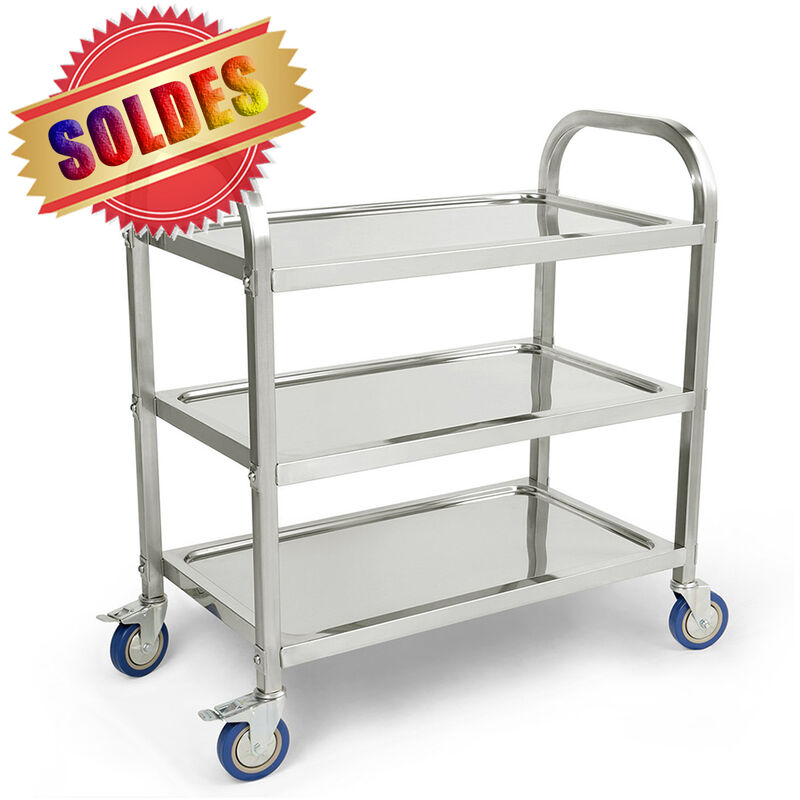 Hofuton Chariot de service cuisine professionnel inox 3 étages max 150 kg