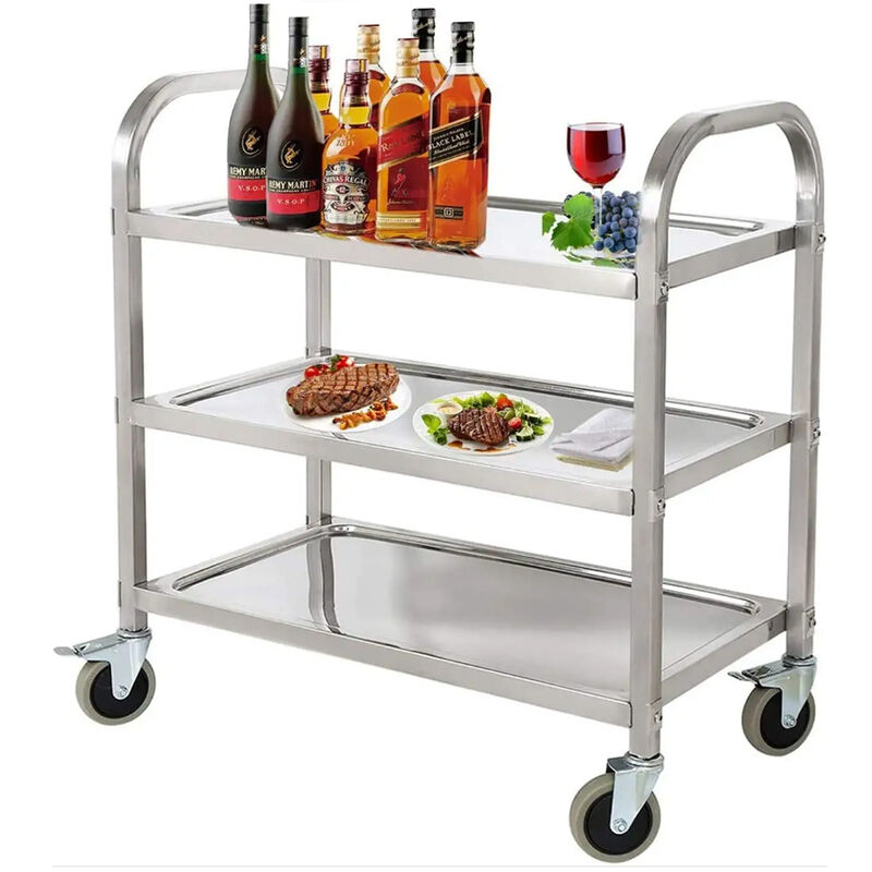 Wyctin - Hofuton Chariot De Service Desserte Cuisine Table Roulante Inox 3 Plateaux