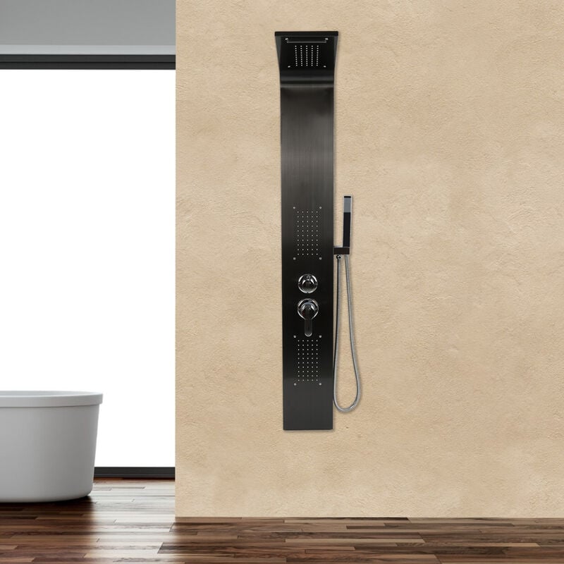 Wyctin - Hofuton Colonne de Douche Mitigeur Thermostatique Douche Chrome Noir