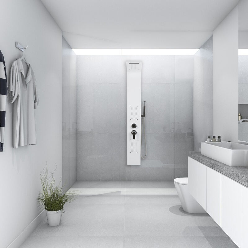 Hofuton Colonne de Douche Murale Panneau de Douche Design Moderne 140227cm Blanc