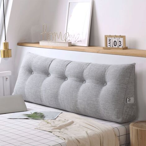 Hofuton Coussin de Lecture, Coussin Tête, Doux et Confortable, Coussin Dossier Canapé, Coussin Lombaire Triangulaire, Oreiller de Lecture, Support de Positionnement, Gris, 160cm