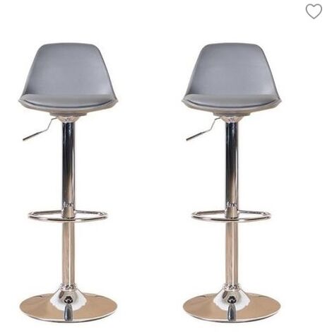 Hofuton Ensemble de 2 Tabourets de Bar avec Hauteur Réglable et Rotation à 360 ° Design Moderne et Ergonomique pour Comptoirs de Bar, de Cuisine et de Maison, Gris