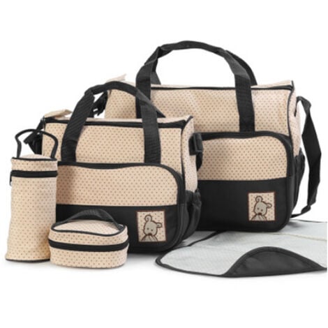 Hofuton Ensemble de Sacs à Langer 5 Pièces, Sac à Langer pour Couches, pour Bébés de 0 à 4 Ans, Noir