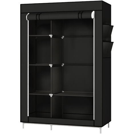 Hofuton Garde-Robe Transportable Armoire de Rangement Penderie en Tissu Intissé Noir