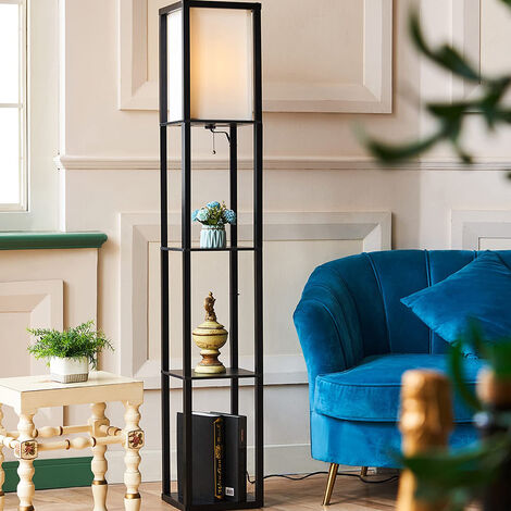 Hofuton Lampadaire, lampe sur pieds, 3 étages, noir