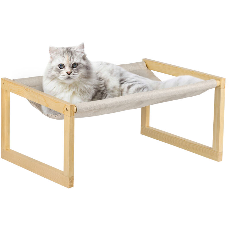 Wyctin - Hofuton Lit surélevé en bois pour chat ou chien - Pour intérieur et extérieur - Convient pour chiot, chaton, lapin et petits animaux