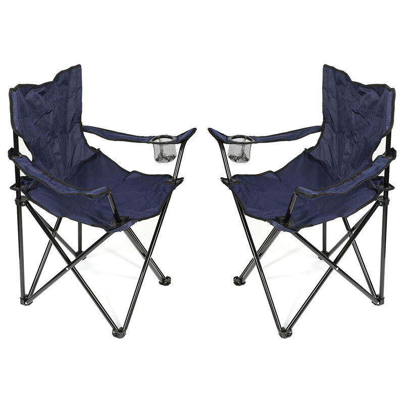 Wyctin - Hofuton Lot 2 Chaise de Camping Pliable Bleu Foncé