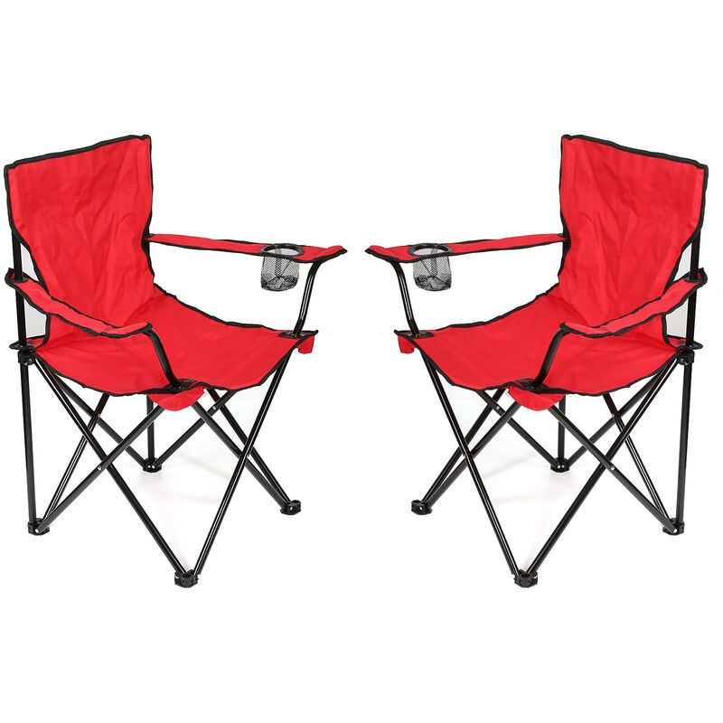 Wyctin - Hofuton Lot 2 Chaise de Camping Pliable Rouge
