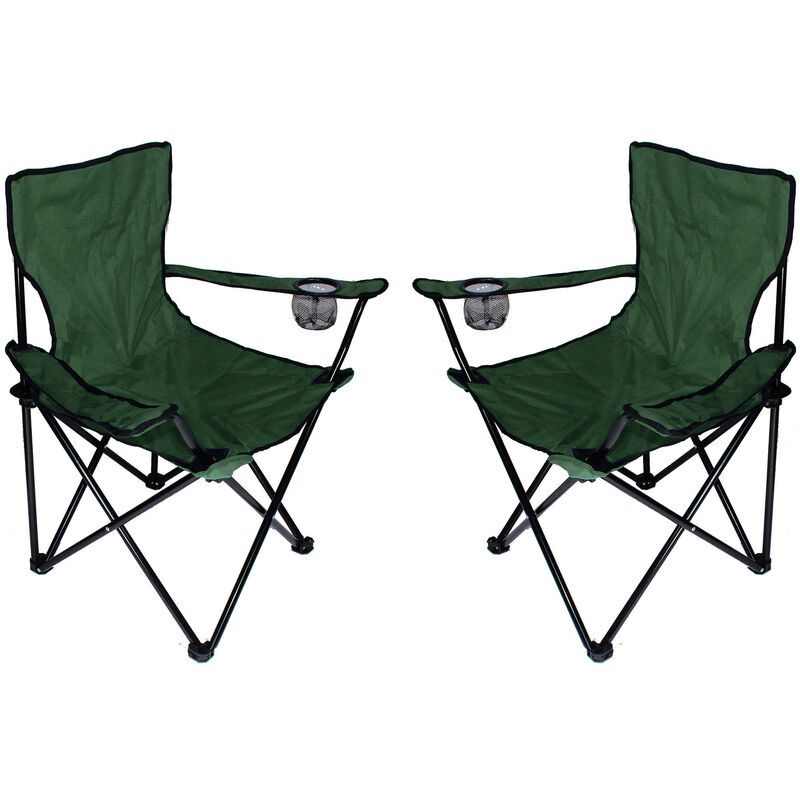 Wyctin - Hofuton Lot 2 Chaise de Camping Pliable Vert
