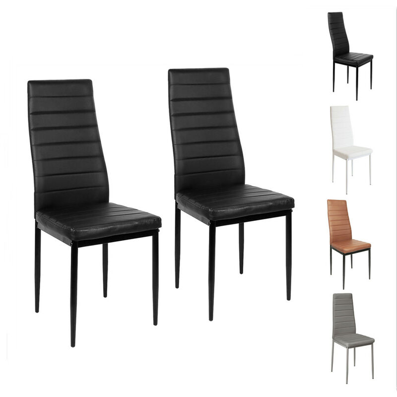Wyctin - Hofuton Lot de 2 chaises de salle à manger - Style contemporain - l 40 x p 39 cm - Noir