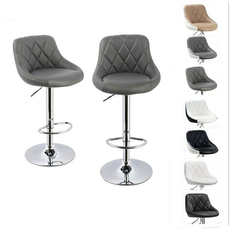 Hofuton Lot de 2 tabourets de bar, hauteur réglable et rotation à 360° (85-105cm), Gris