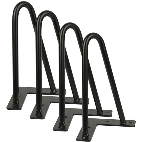Hofuton Lot de 4 Pieds de Table en Épingle à Cheveux 20cm Pieds de Meubles 2 Tiges Blanc