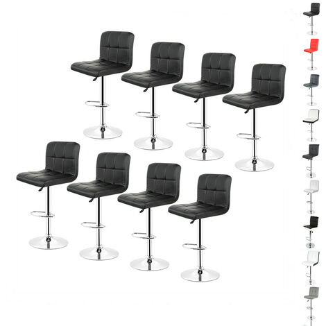 Hofuton Lot de 8, Tabouret de Bar, Métal Similicuir, Noir