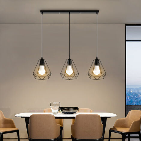 Hofuton Lustre Suspension Luminaire Industrielle Géométrie Nid Style, Lampe de Plafond Vintage Abat-Jour pour Restaurant Bar Café, Style 1