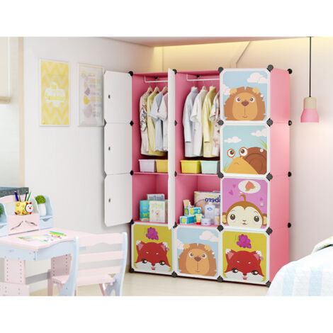 Chambre enfant Kiddy - avec étagères - rose