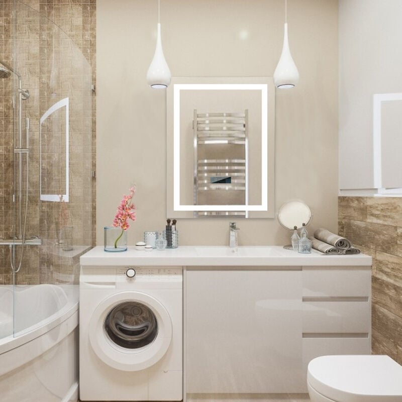 Wyctin - Hofuton Miroir de Salle de Bains led Lumière Réglable 80 60cm avec Haut-Parleur Bluetooth et Interrupteur Tactile