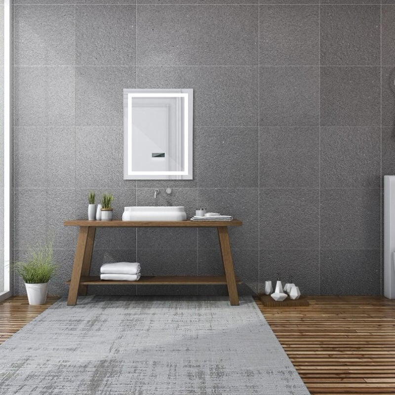 Wyctin - Hofuton Miroir Salle de Bain avec Interrupteur Tactile 2 Couleurs Haut-Parleur Bluetooth 60 x 80cm