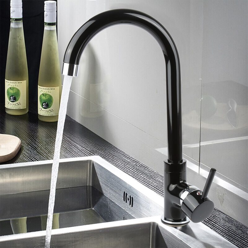 Wyctin - Hofuton Mitigeur Évier de Cuisine avec Bec Haut, Rotatif à 360° Robinet de Cuisine pour Évier de Cuisine Noir