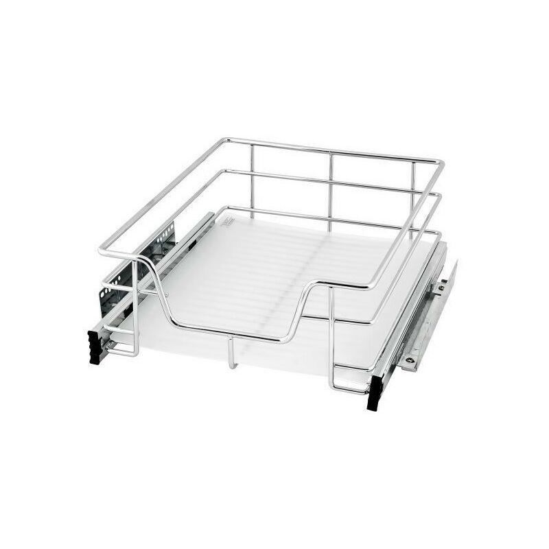 Wyctin - Hofuton Panier Treillis Métallique Argenté Panier de Rangement avec Tiroirs Coulissants à Système pour Placard de 41cm