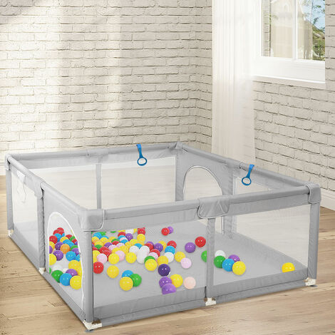 Hofuton Parc Bébé, Parc Enfant avec Sac de Rangement, avec Base Antidérapante, Grille de Protection Stable Pour Enfants, Portable Centre d'activités, 150x150cm