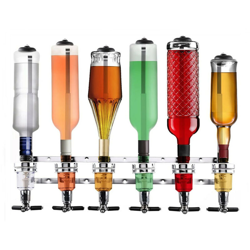 Wyctin - Hofuton Porte-Bouteille Mural de 6 Bouteilles Ensemble de Bar à Domicile pour Distributeur de Boissons Alcoolisées.