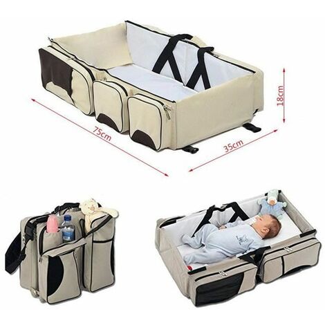 Sac à couches - Sac à couches multifonction 3 en 1 - Avec lit bébé - Avec  matelas à