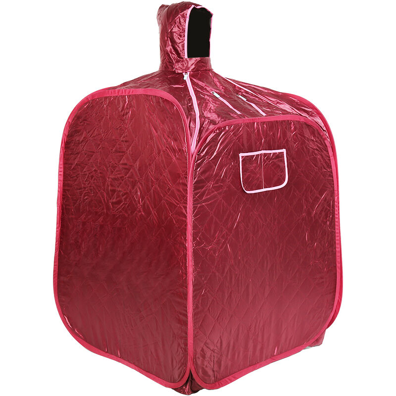Hofuton Sauna Portable Spa Personnel à la Maison Sauna Pliable Cabine 80 x 80 x 100cm Vin Rouge