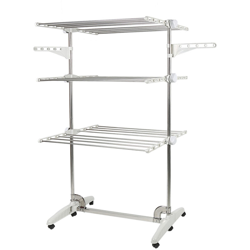 Hofuton Séchoir à Linge Pliable Debout Peu Encombrant 3 Niveaux pour l'intérieur et l'extérieur