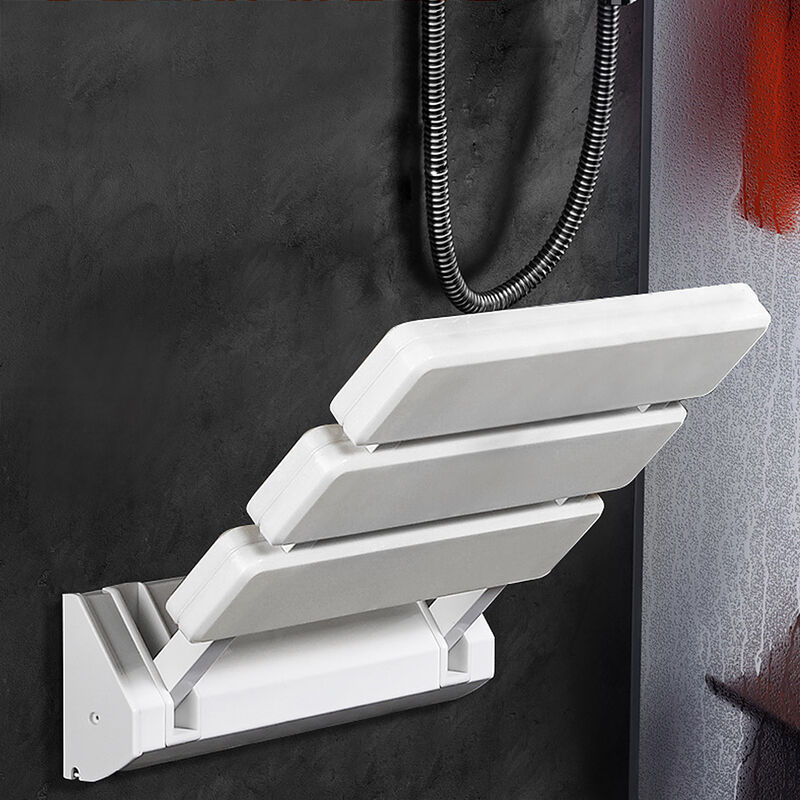 Hofuton Siège de Douche Rabattable Fixé au Mur Strapontin Banc Tabouret de Douche Repliable (Blanc)