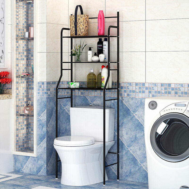 Hofuton Support Rangement de Toilette, Organisateur Salle Bain à 3 Niveaux, Au-Dessus du Rangement des Toilettes sur Pied, Économiseur D'espace