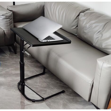 Hofuton Table d'ordinateur portable réglable en hauteur pour canapé-lit, table d'appoint pliante d'extérieur pour lit d'hôpital, bureau, chambre à coucher, noir