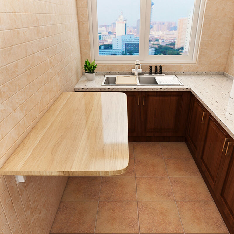 Hofuton Table Murale Rabattable Table de Cuisine Table d'ordinateur Aggloméré 60×30cm Couleur du bois