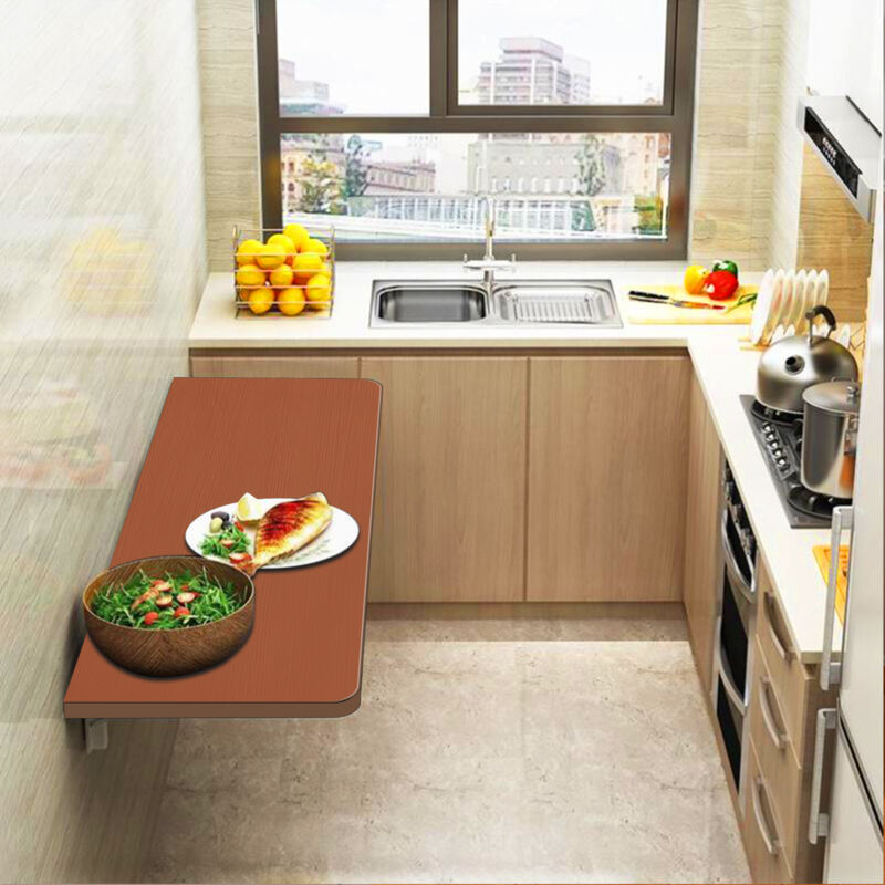 Hofuton Table Murale Rabattable Table de Cuisine Table d'ordinateur Aggloméré 60×30cm Marron