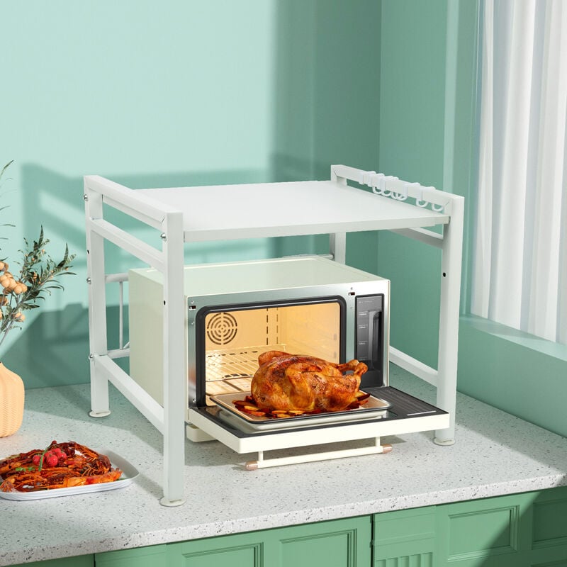 Hofuton Étagère Four à Micro-Ondes Extensible Etagère de Boulangerie Robuste en Acier au Carbone Support Grille à Micro-Ondes Organisateur de Cuisine