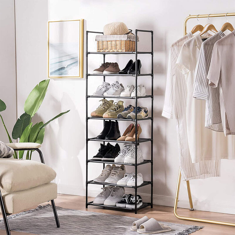 Wyctin - Hofuton Étagère à Chaussures 8 Etages Porte-Chaussures Étagère de Rangement pour Chaussures Cadre Métallique Durable avec 2 Poignées pour