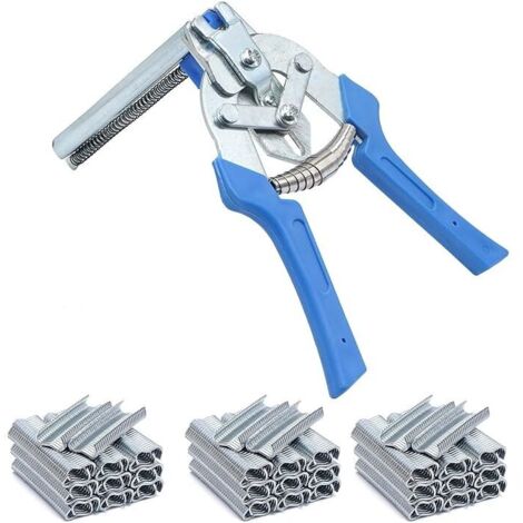 Hog Ring Clamp Set Type M Clous Ring Clamps et 1800 Pcs M Clips Rapid Automatique Clôture Pince de Fixation Fil pour Clôtures, Cages pour Animaux de Compagnie, Matelas de Voiture