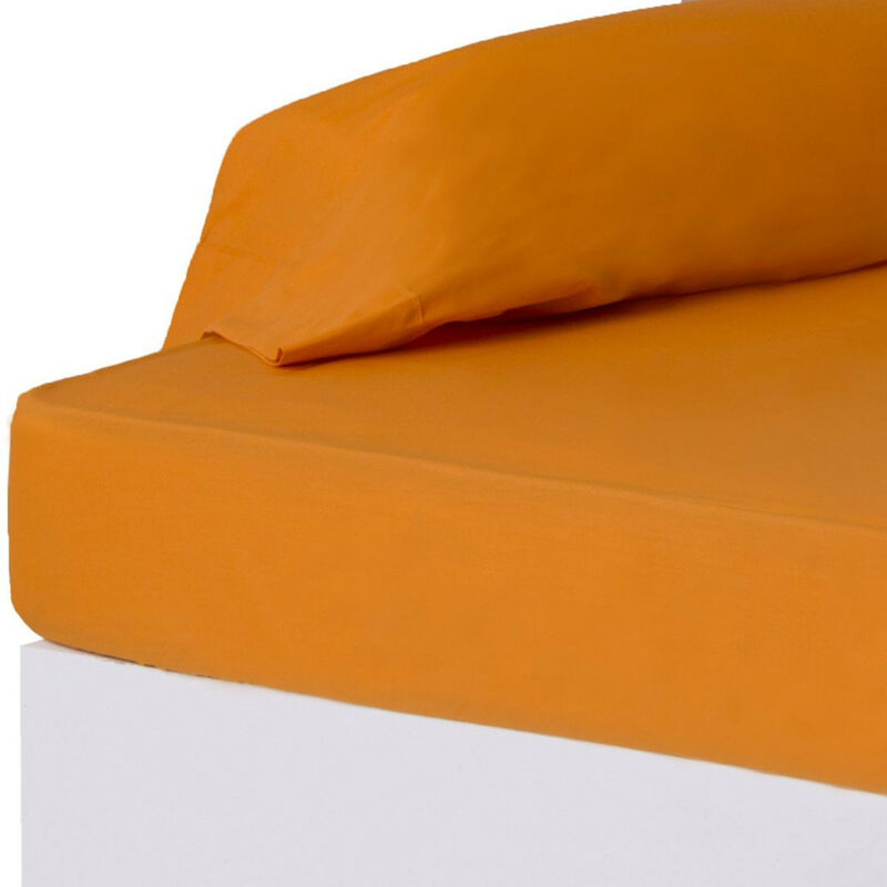 

Hogar y más - Sábana bajera para cama de 90. Naranja