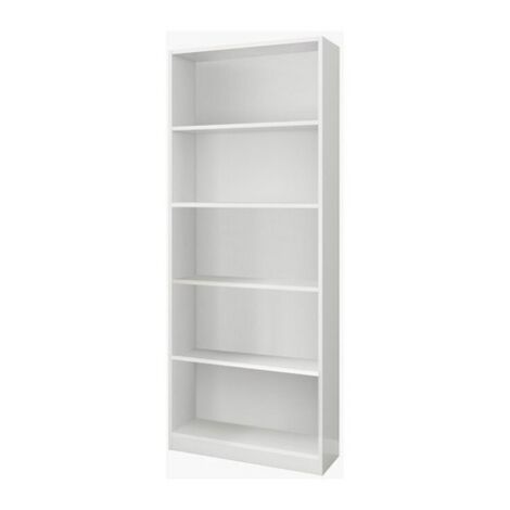 Hogar24 – Étagère Estil 5 espaces 80 cm x 201 cm x 28 cm – Panneau de particules mélaminé blanc – Chants en PVC anti-rayures – Pour rangement moderne