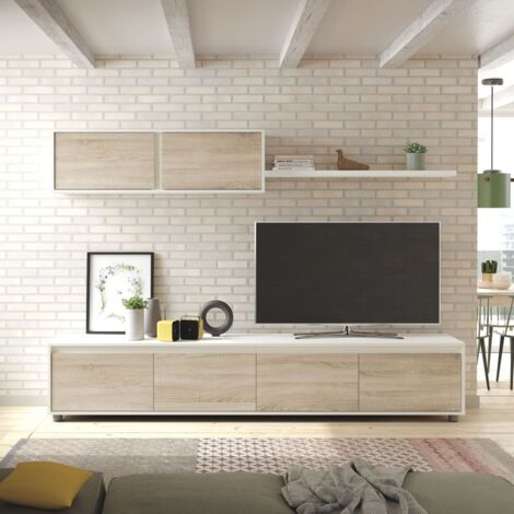 Hogar24 – Parement de mur blanc 41x200x43cm – Panneaux mélaminés haute qualité – Finition élégante – Pour salons modernes - 41x200x43h
