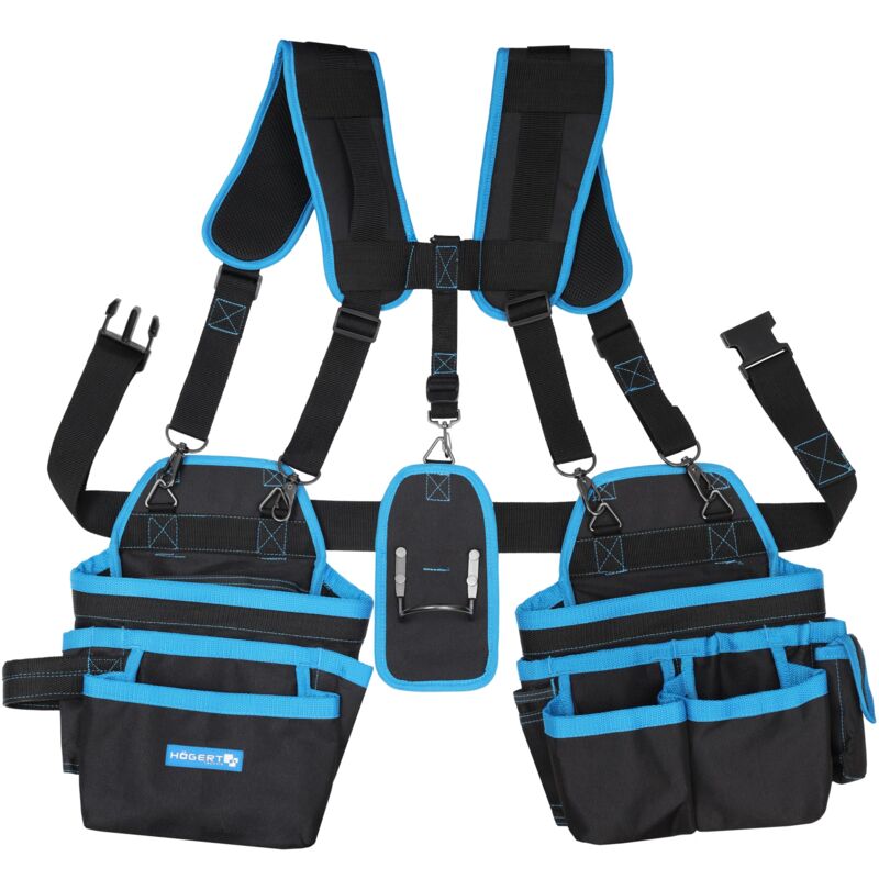 Hogert - Högert Technik - de ceinture de travail avec bretelles, de ceinture à outils pour hommes, de ceinture de travail avec de bretelles, de sac à