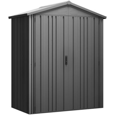 Hoggar – Abri de jardin métal 1,14m² – Construction IronCore® – Portes premium anti-corrosion – Garantie 10 ans – Toit incliné pour drainage optimal