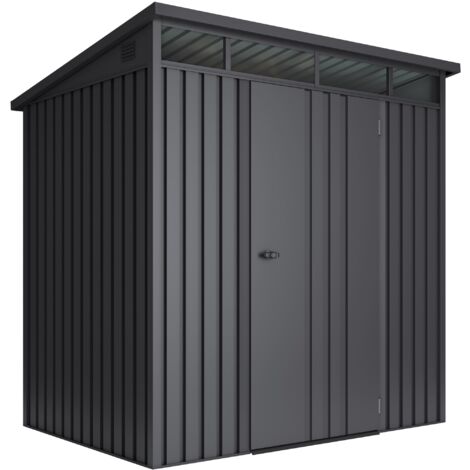 Hoggar – Abri de jardin métal 3m² – Acier galvanisé 0,40 mm – Serrure de sécurité – Dimensions 197x146x201 cm – Puits de lumière avec fenêtre coulissante