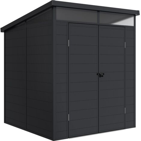 Hoggar - Abri Résine Terra 3,65m² - 181x143x204cm - Abri de jardin extérieur - Porte avec charnières - Tragaluz pour lumière naturelle - Résistant - Rangement sécurisé