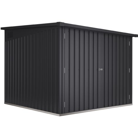 Hoggar – Armoire à vélos 4,2 m² en acier galvanisé – Double porte avec rampe d'accès – Dimensions 204x206x163 cm – Garantie 10 ans