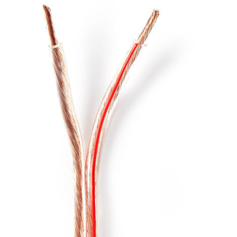 Hogtalar kabel 2x 400 mm koppar 150 m rund pvc transparent trommel