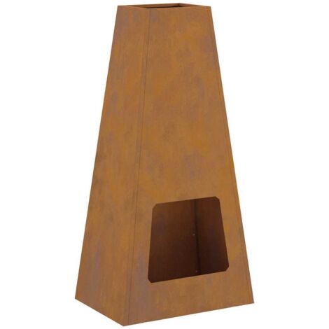 Hoguera Marrón 50 x 35 x 100 cm Acero oxidado vidaXL