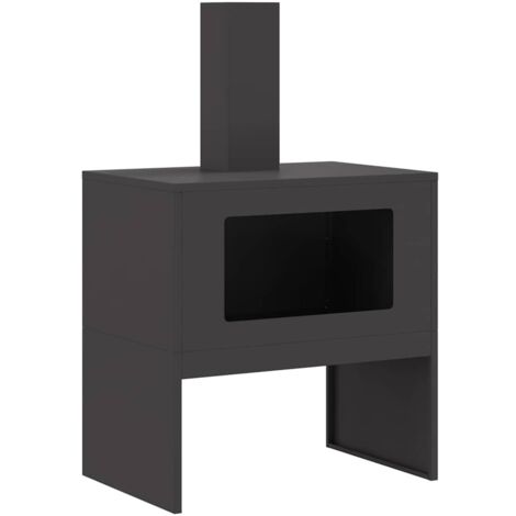 Hoguera Negro 60 x 40 x 96 cm Acero vidaXL